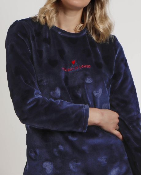 ADMAS Pijama Manga Larga Corel You Are So Loved para Mujer MARINO 2