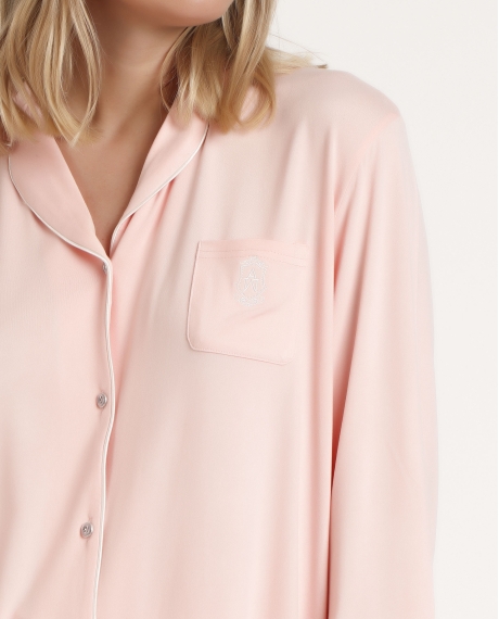 ADMAS CLASSIC Pijama Abierto Manga Larga Soft Sleep para Mujer CORAL 2