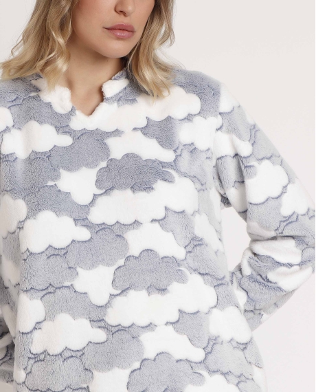 ADMAS Pijama Manga Larga Calentito Dreams Come True para Mujer AZUL 2