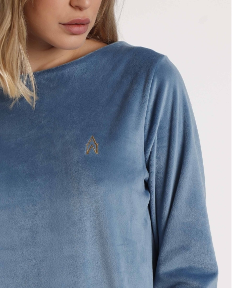 ADMAS LUXURY Pijama Manga Larga Calentito Luxury Velvet para Mujer OCEANO 2