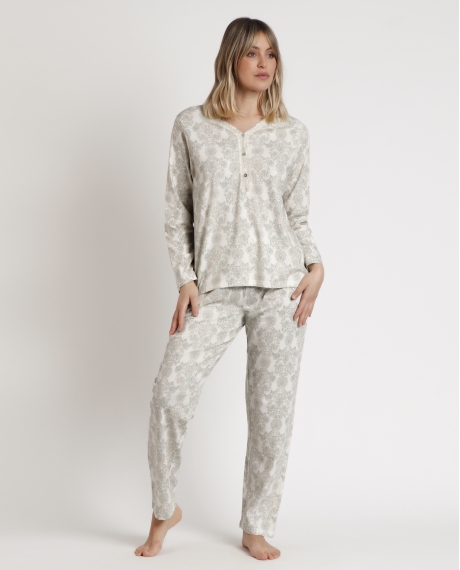 ADMAS CLASSIC Pijama Manga Larga Tapeta Aqua para Mujer AQUA