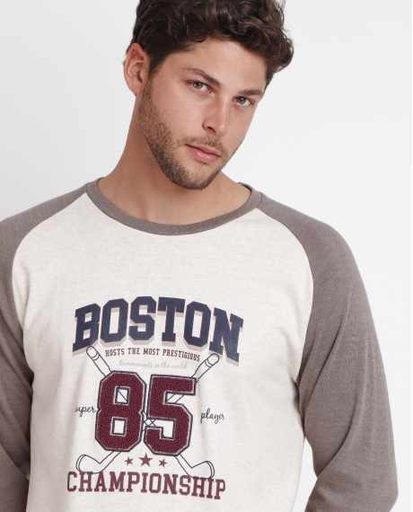 ADMAS Pijama Manga Larga Boston para Hombre BEIGE 2