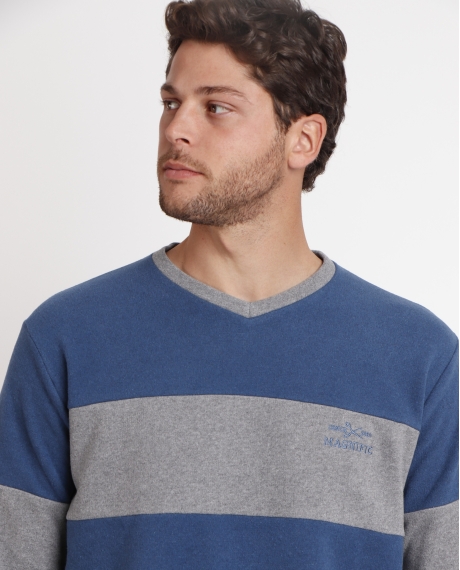 ADMAS MAGNIFIC Pijama Manga Larga Saxony para Hombre AZUL 2