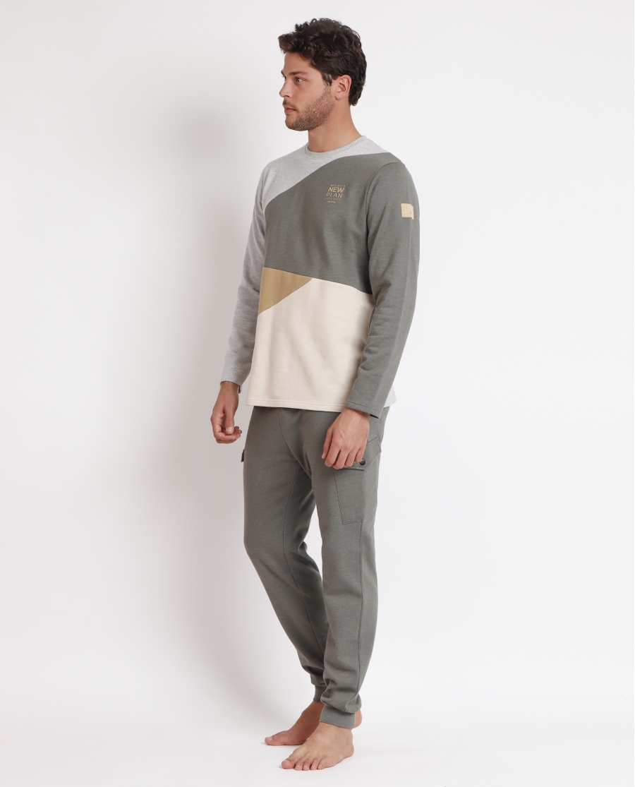 NEW PLAN Pijama Manga Larga Piezas Respect The Sea para Hombre CAQUI NEW PLAN Pijama Manga Larga Piezas Respect The Sea para Hombre CAQUI