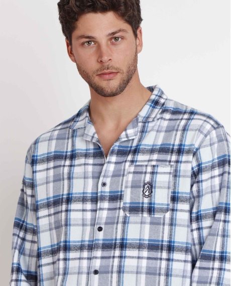 ADMAS CLASSIC Pijama Abierto Manga Larga Sapphire para Hombre MARINO 2