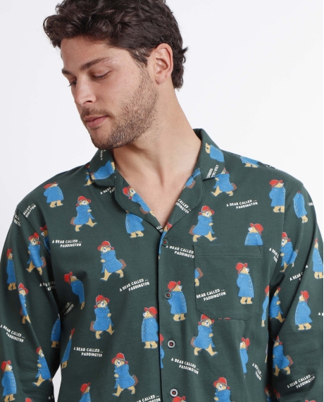PADDINGTON Pijama Abierto Manga Larga Marmalade para Hombre VERDE 2