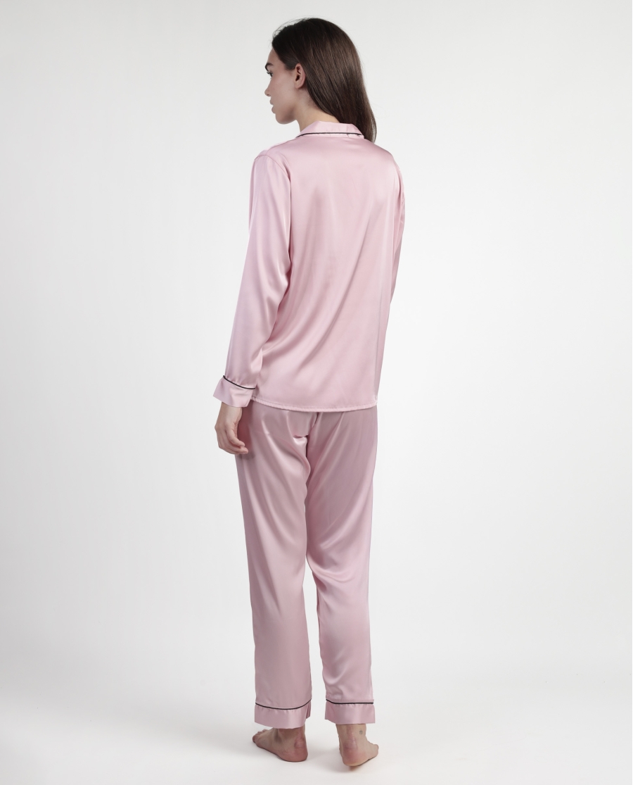 BARBIE Pijama Abierto Manga Larga Satin Barbie Vintage para Mujer ROSA BARBIE Pijama Abierto Manga Larga Satin Barbie Vintage para Mujer ROSA