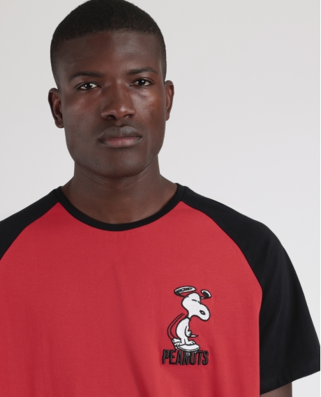 PEANUTS Pijama Manga Corta Skate Is Not A Crime para Hombre ROJO 2