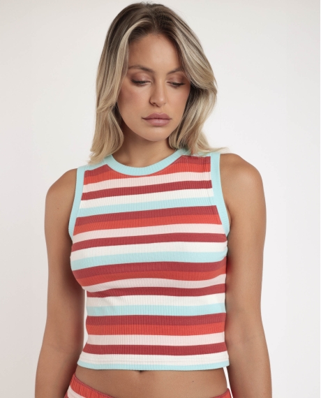 ADMAS Pijama Sin Mangas Stripes Colors para Mujer MULTICOLOR 2