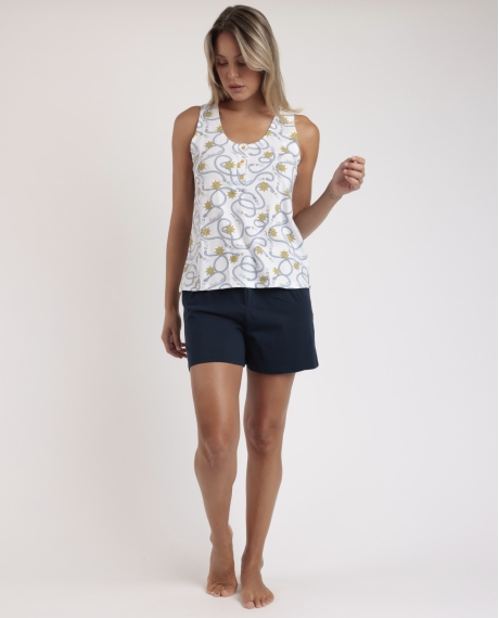 ADMAS Pijama Sin Mangas Sailor Admas para Mujer AZUL