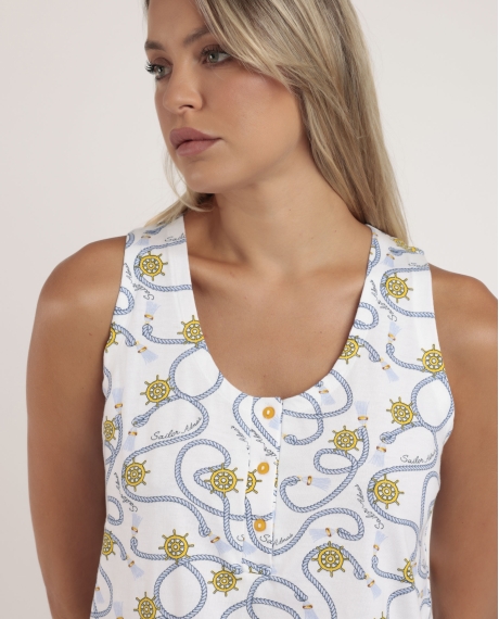 ADMAS Pijama Sin Mangas Sailor Admas para Mujer AZUL 2