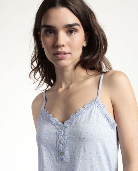 ADMAS CLASSIC Pijama Tirantes Classic Blue Flowers para Mujer AZUL 2