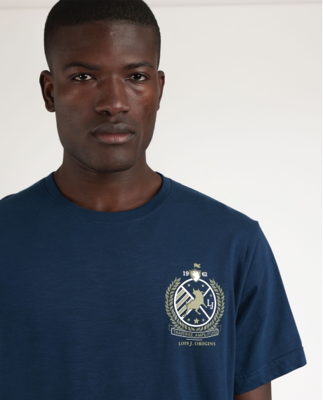 LOIS Pijama Manga Corta Escudo para Hombre MARINO 2