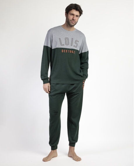 LOIS Pijama Manga Larga Piezas Den1962 para Hombre GRIS JASPE