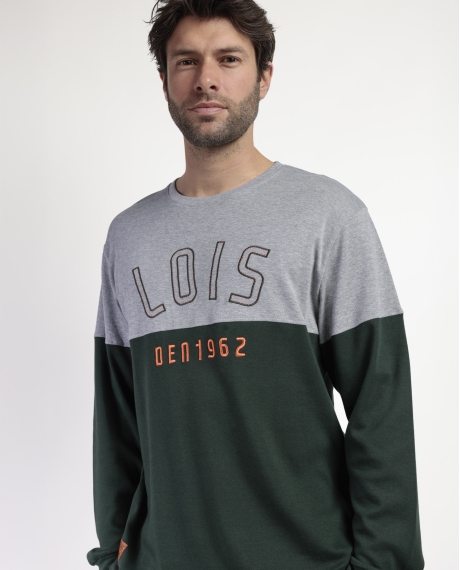 LOIS Pijama Manga Larga Piezas Den1962 para Hombre GRIS JASPE 2