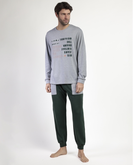 LOIS Pijama Manga Larga Den1962 para Hombre GRIS JASPE