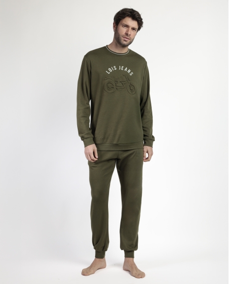 LOIS Pijama Manga Larga Embossing para Hombre CAQUI