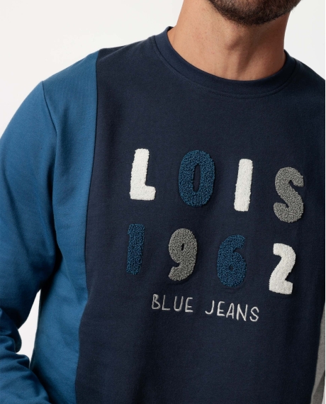 LOIS Pijama Manga Larga Felpa Fan para Hombre AZUL 2