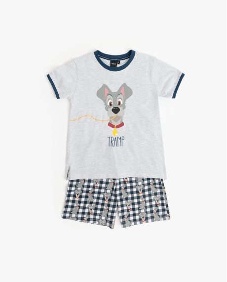 DISNEY Pijama Manga Corta Lady And The Tramp para Niño AZUL
