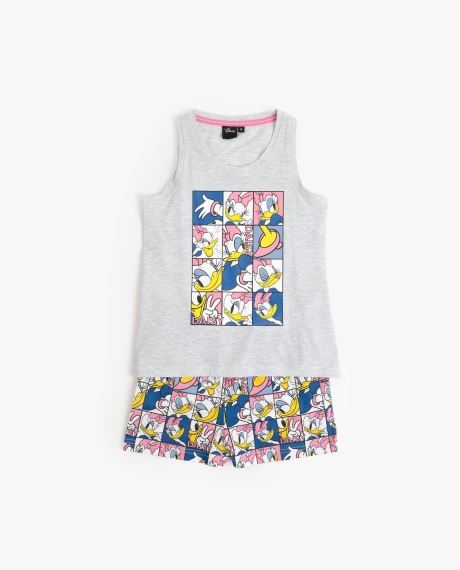DISNEY Pijama Sin Mangas Daisy Poses para Niña GRIS JASPE
