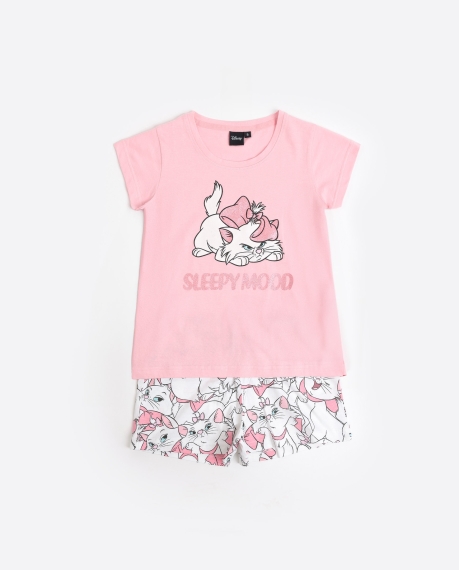 DISNEY Pijama Manga Corta Sleepy Marie para Niña ROSA