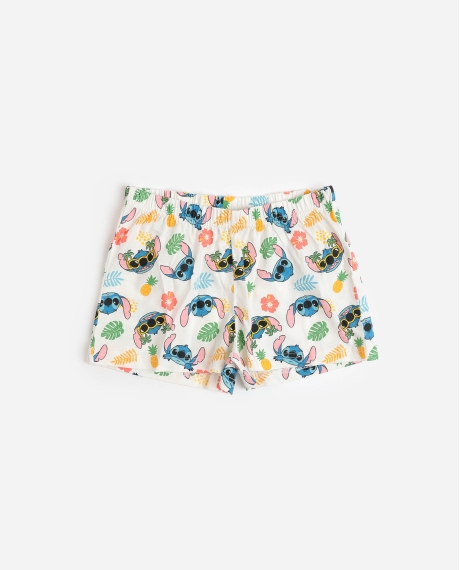 DISNEY Pijama Manga Corta Tropical Stitch para Niña AMARILLO 2