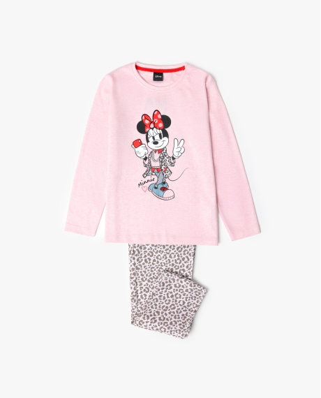 DISNEY Pijama Manga Larga Minnie Skin para Niña ROSA