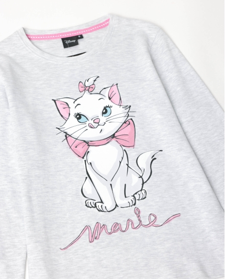 DISNEY Pijama Manga Larga Marie para Niña GRIS JASPE 2