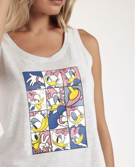 DISNEY Pijama Manga Corta Daisy Poses para Mujer GRIS JASPE 2