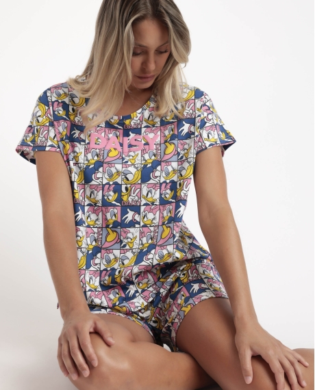 DISNEY Pijama Manga Corta Daisy Poses para Mujer ROSA 2