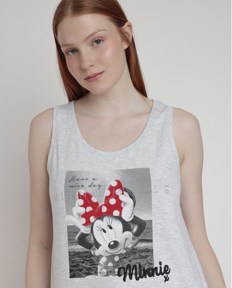 DISNEY Pijama Sin Mangas Generals para Mujer GRIS JASPE 2