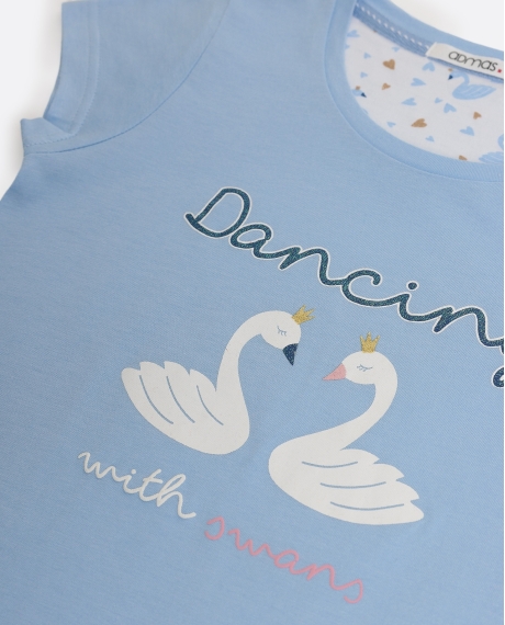 ADMAS Pijama Manga Corta Dancing With Swans para Niña AZUL 2