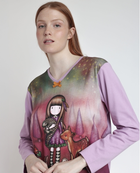 SANTORO GORJUSS Pijama Manga Larga Estampado Be Kind To All Creatures para Mujer MALVA 2