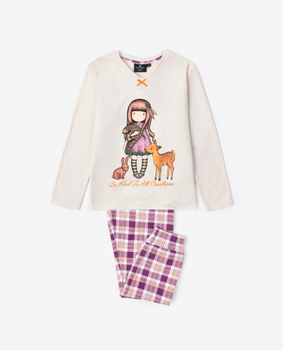 SANTORO GORJUSS Pijama Manga Larga Be Kind To All Creatures para Niña BEIGE