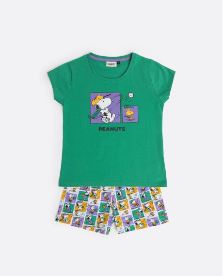 PEANUTS Pijama Manga Corta Good Grief para Niña VERDE