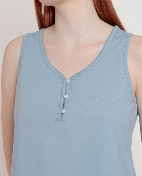 STAY AT HOME Pijama Sin Mangas Greek Style para Mujer AZUL 2