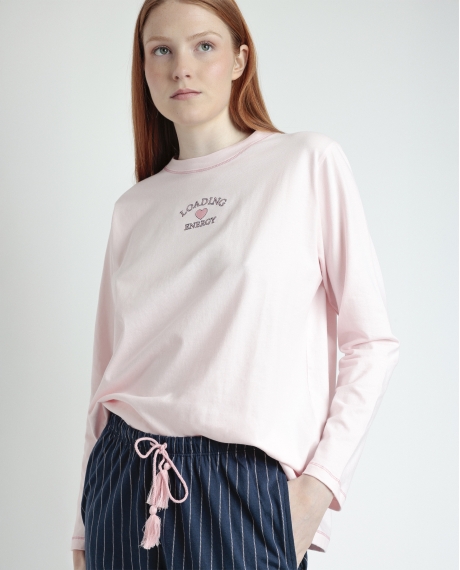 STAY AT HOME Pijama Manga Larga Loading Energy para Mujer PETALO 2