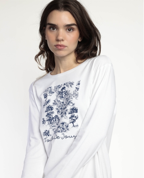 ADMAS CLASSIC Pijama Manga Larga Toile De Jouy para Mujer AZUL 2