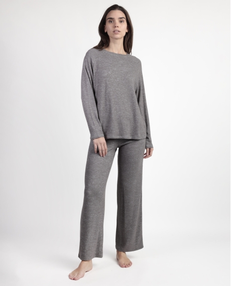 ADMAS HOME Pijama Manga Larga Soft para Mujer GRIS OSCURO