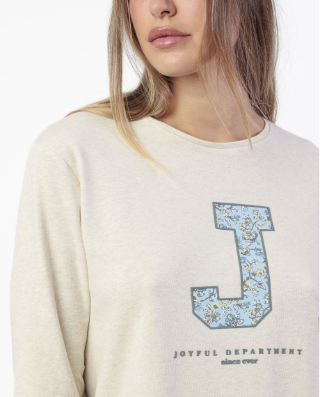 ADMAS Pijama Manga Larga J Joyful Department para Mujer BEIGE JASPE 2