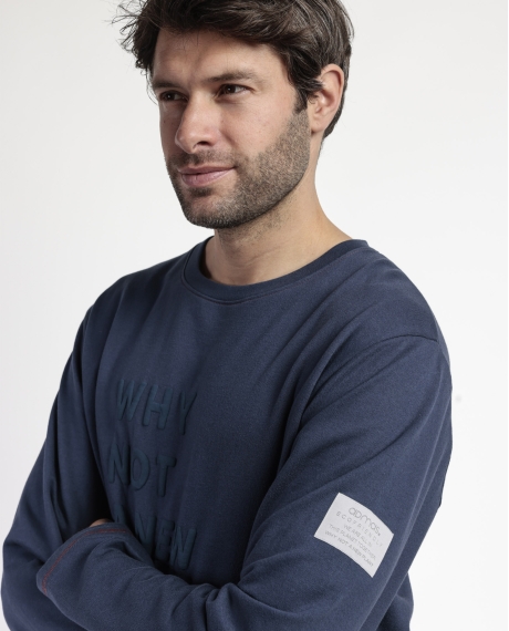 NEW PLAN Pijama Manga Larga Felpa Why Not para Hombre DENIM 2