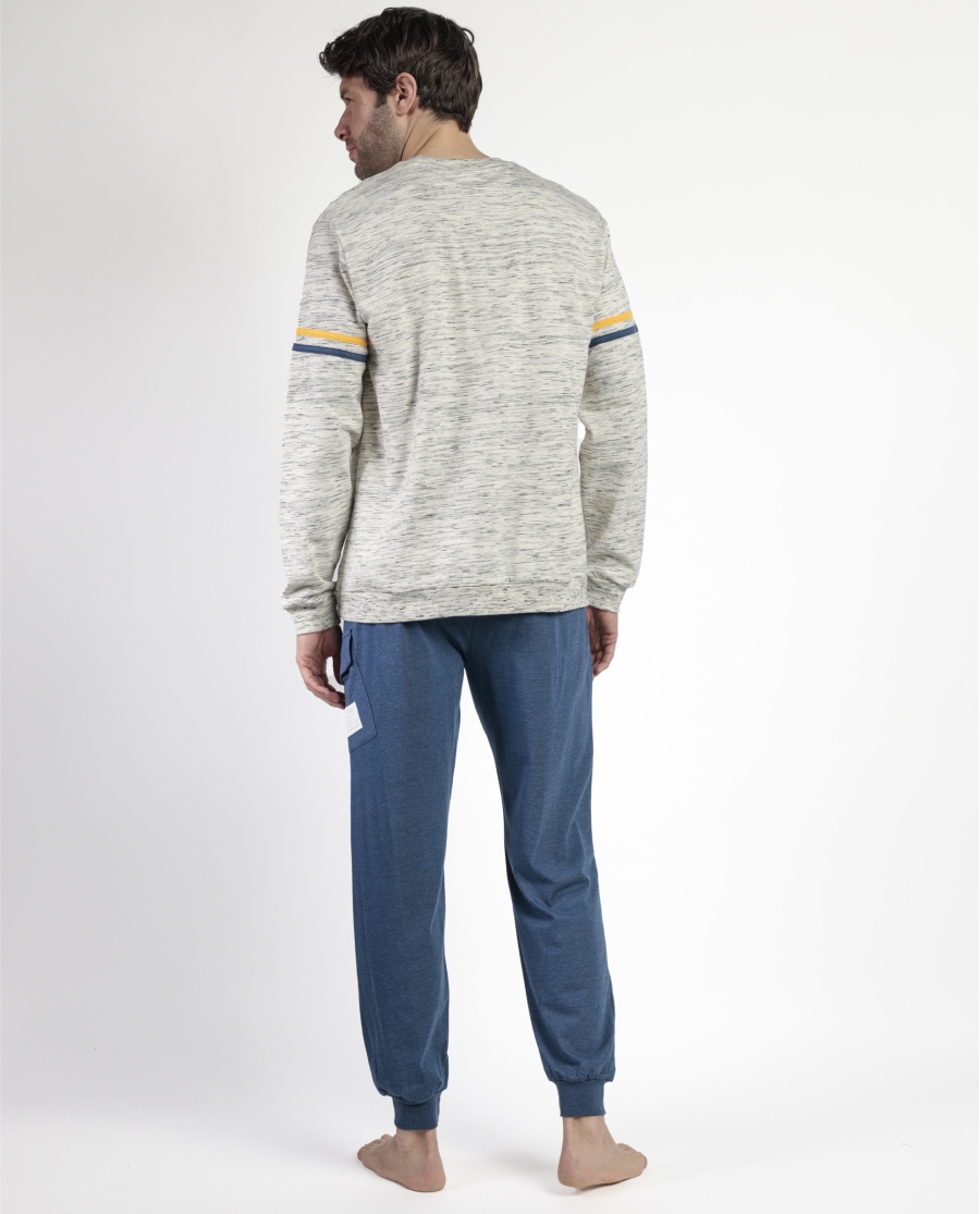NEW PLAN Pijama Manga Larga Felpa Amber para Hombre PIEDRA NEW PLAN Pijama Manga Larga Felpa Amber para Hombre PIEDRA