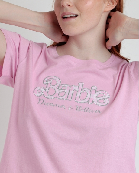 BARBIE Pijama Manga Corta Vichy World para Mujer ROSA 2
