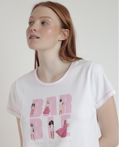 BARBIE Pijama Manga Corta She Just Shines para Mujer ROSA 2