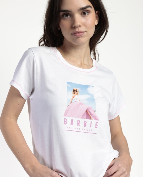 BARBIE Pijama Manga Corta She Just Shines para Mujer ROSA 2