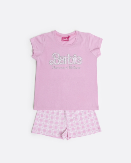BARBIE Pijama Manga Corta Vichy World para Niña ROSA