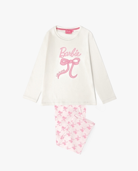 BARBIE Pijama Manga Larga Coquette Barbie para Niña CRUDO