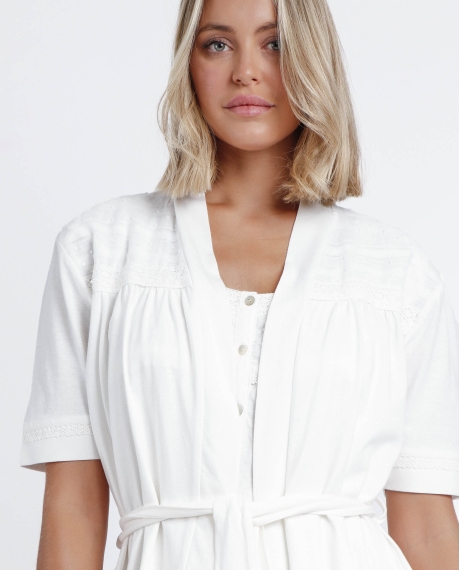 ADMAS Bata Manga Corta Plumetti Classic Ibiza para Mujer BLANCO 2