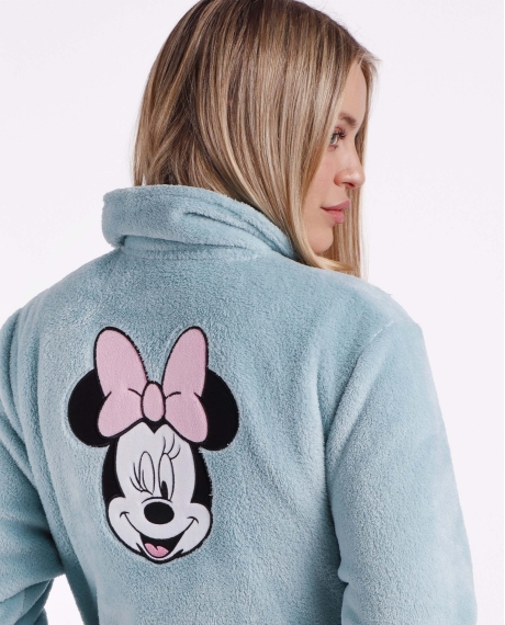DISNEY Bata Manga Larga Calentita All Over Minnie para Mujer TURQUESA 2
