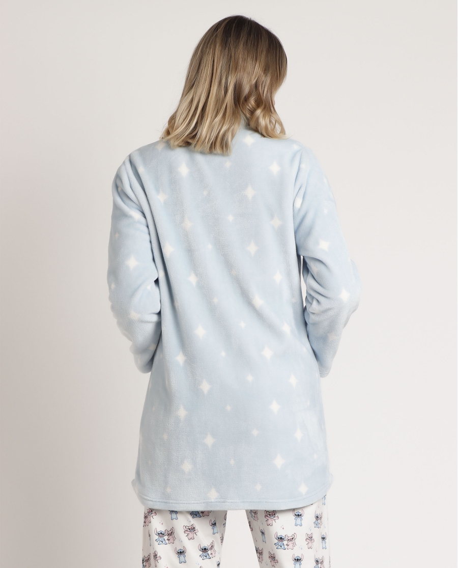 DISNEY Bata Manga Larga Calentita Ohana para Mujer AZUL DISNEY Bata Manga Larga Calentita Ohana para Mujer AZUL